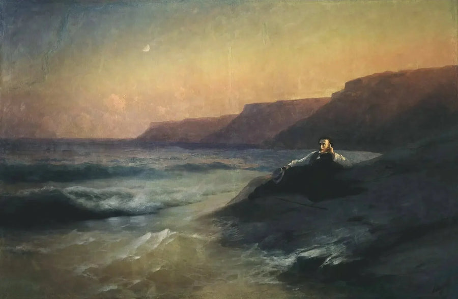 Aleksandr Pouchkine rannikolla Mustanmeren - Ivan Aïvazovski