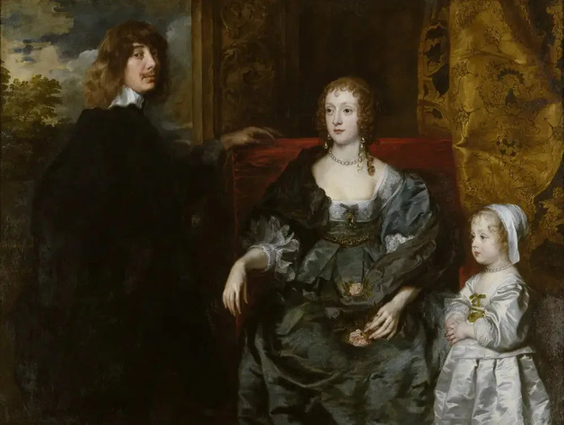 Algernon Percy, 10. kreivi Northumberlandista (1602–1668) ensimmäinen vaimo Lady Anne Cecil (kuollut 1637) ja heidän tytärsä Lady Catherine Percy (1630–1638) - Antoine van Dyck