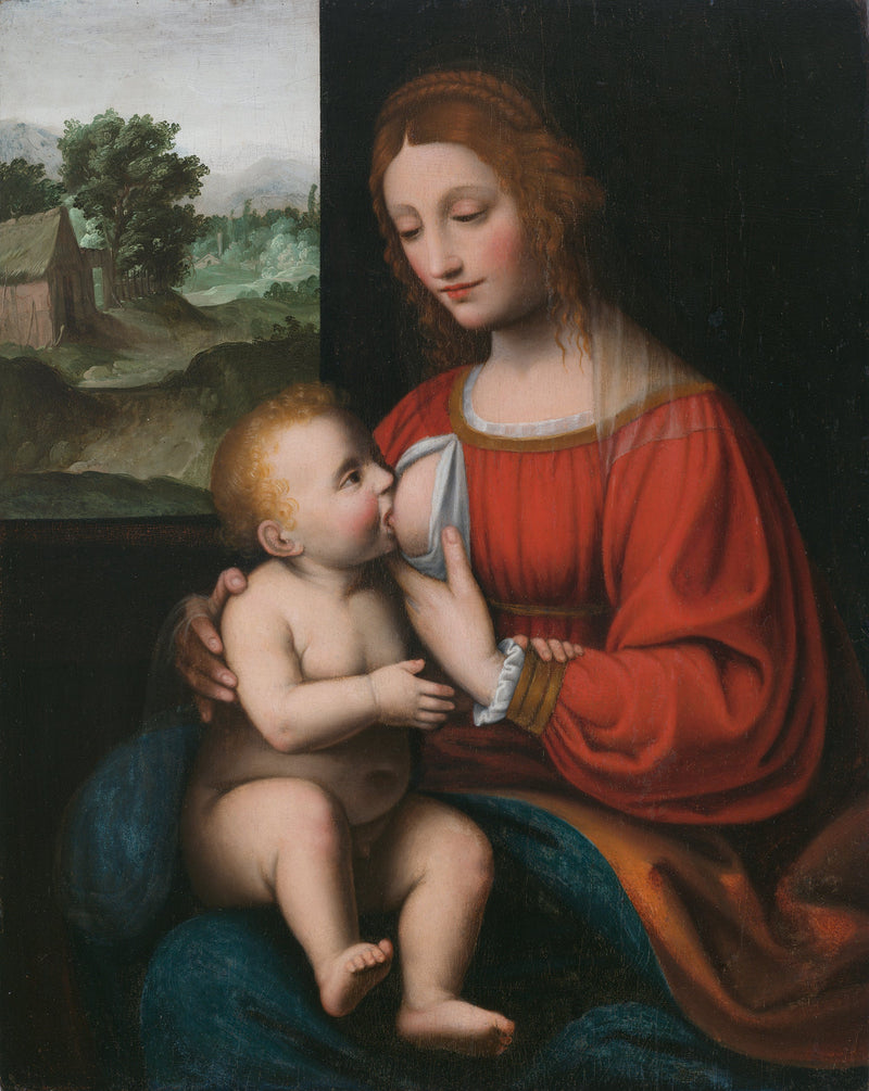 Neitsyt Marian ja lapsen imetys - Bernardino Luini
