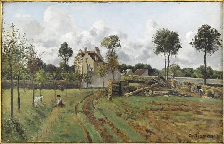 Jongleurintornin ja M. Musyn talon kuja, Louveciennes - Camille Pissarro
