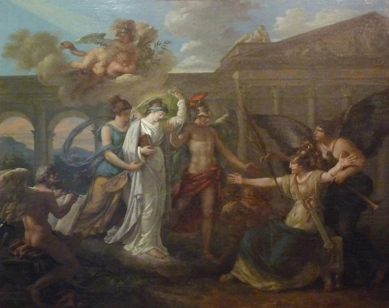 Ranskan allegoria, joka vastaanottaa rauhan - Louis Jean François Lagrenée