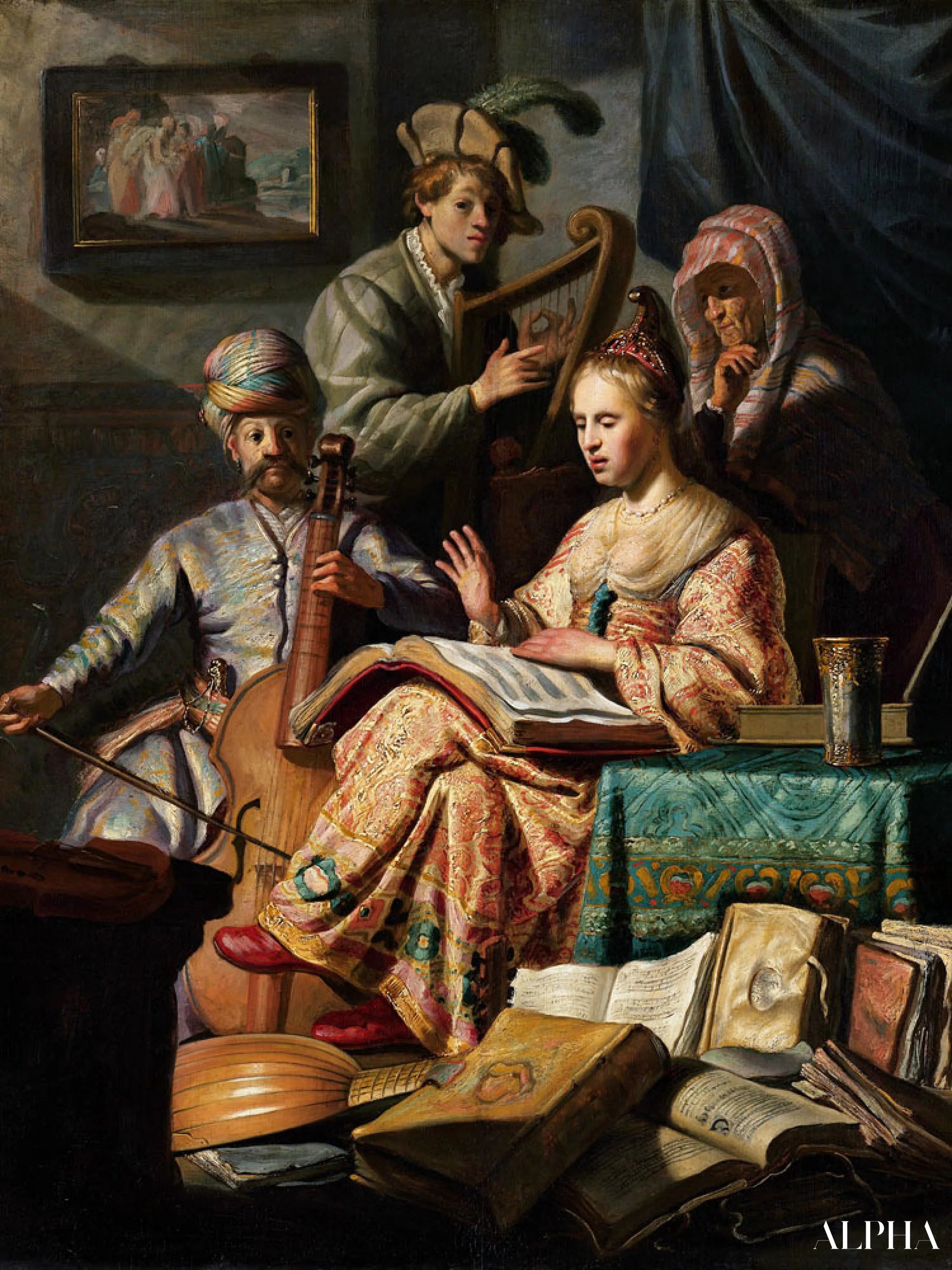Allégorie de la musique - Rembrandt van Rijn - Reproductions de tableaux et peintures haut de gamme