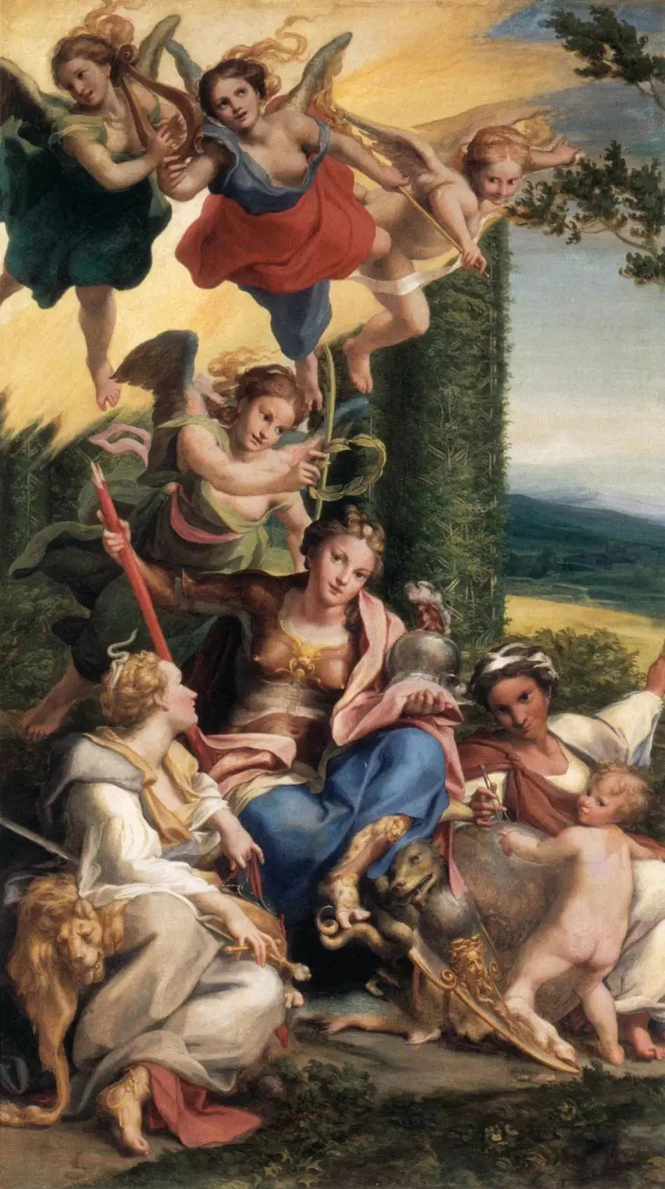 Allégorie de la Vertu - Antonio da Correggio image 1 tableau peint à l’huile sur toile