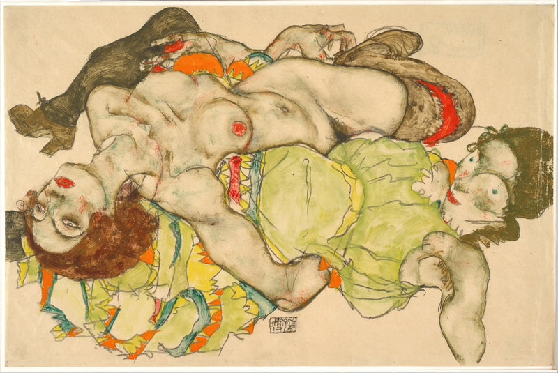 Rakastavaiset - Egon Schiele