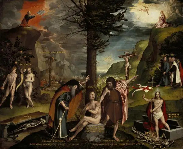 Vertauskuva Vanhan ja Uuden testamentin - Hans Holbein nuorempi