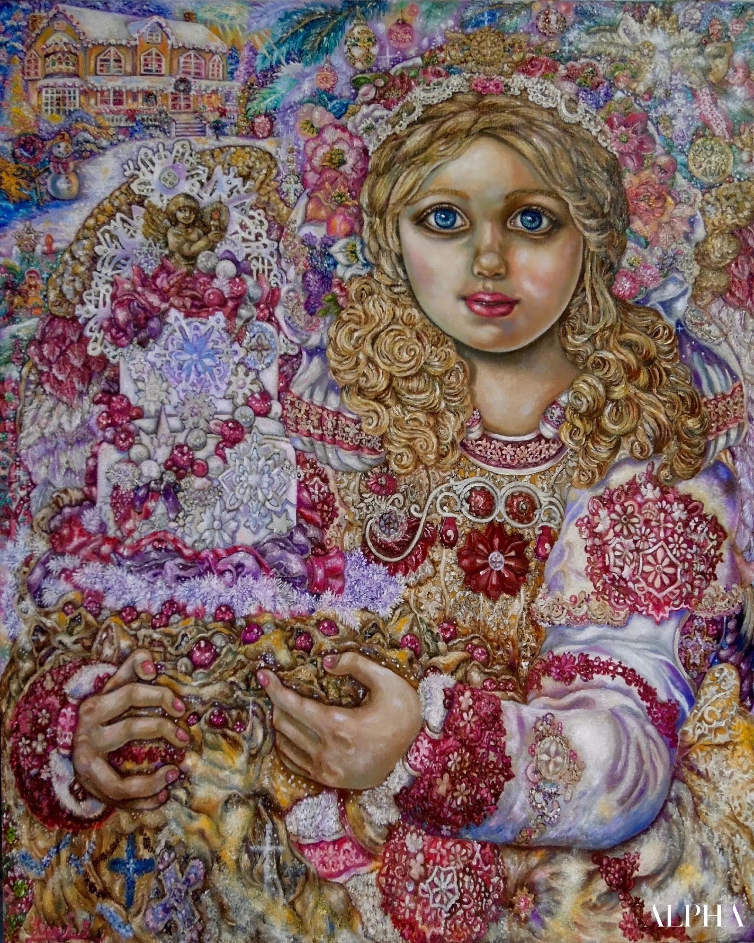 An angel of the Christmas cake of Christmas - Yumi Sugai Reproductions de tableaux à la peinture à l’huile