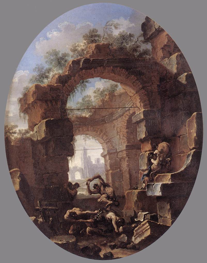 Anachorètes tentées par des démons - Salvator Rosa image 1 reproduction d’œuvre d’art à l’huile