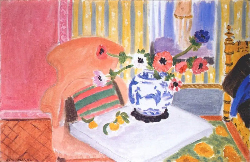 Anemoneja ja kiinalainen maljakko - Henri Matisse
