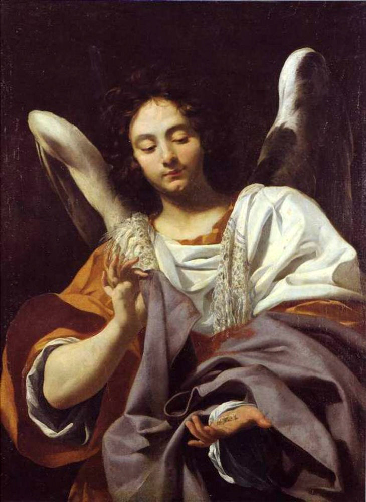 Ange portant les dés et la tunika - Simon Vouet