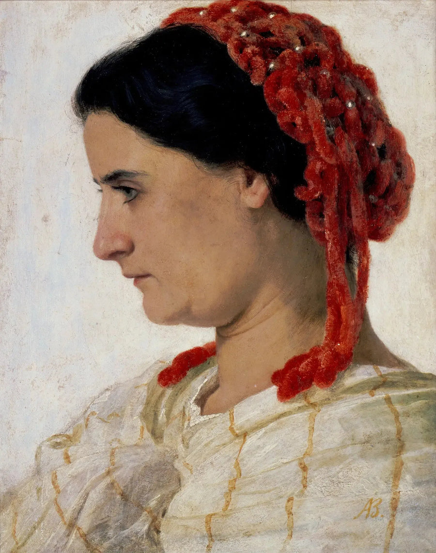 Angela Böcklin punaisella hiusverkolla - Arnold Böcklin