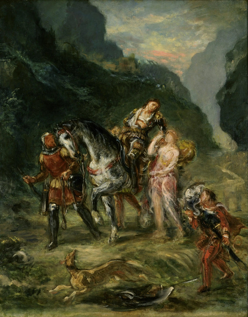 Angélique ja haavoittunut Medoro - Eugène Delacroix