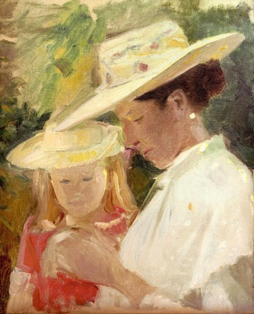 Anna Ancher Helgan kanssa puutarhassa - Michael Peter Ancher