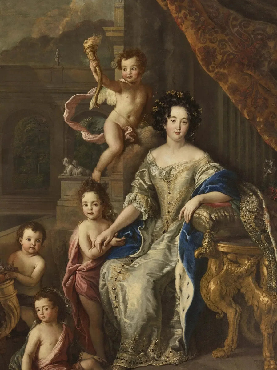 Anne de Bavière, herttuatar Enghienistä ja myöhemmin Condén prinsessa, lasten kanssa - Pierre Mignard