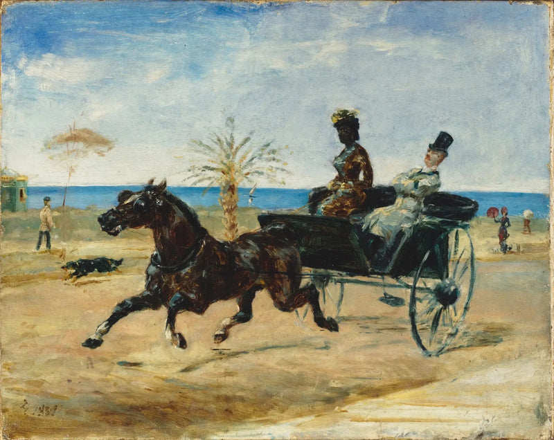 Anne Justine Angèle Delva Dalmarien ohjaamassa avomallia - Henri de Toulouse-Lautrec