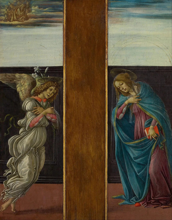 Ilmoitus: Gabriel ja Neitsyt, 1495-1498 - Botticelli ja työpaja