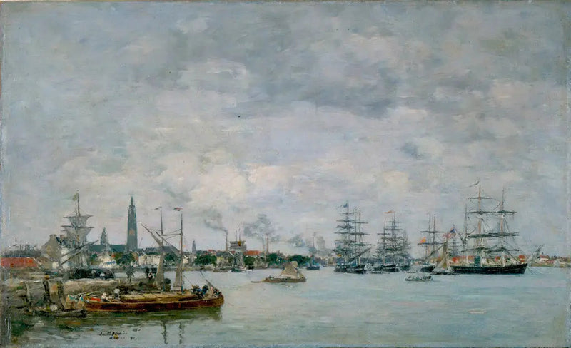 Antwerpen. Aluksia Escaut-joella - Eugène Boudin
