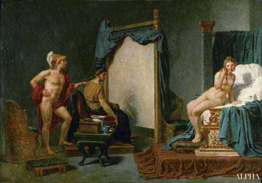 Apelles peignant Campaspe en présence d'Alexandre le Grand - Jacques-Louis David - Reproductions de tableaux et peintures haut de gamme