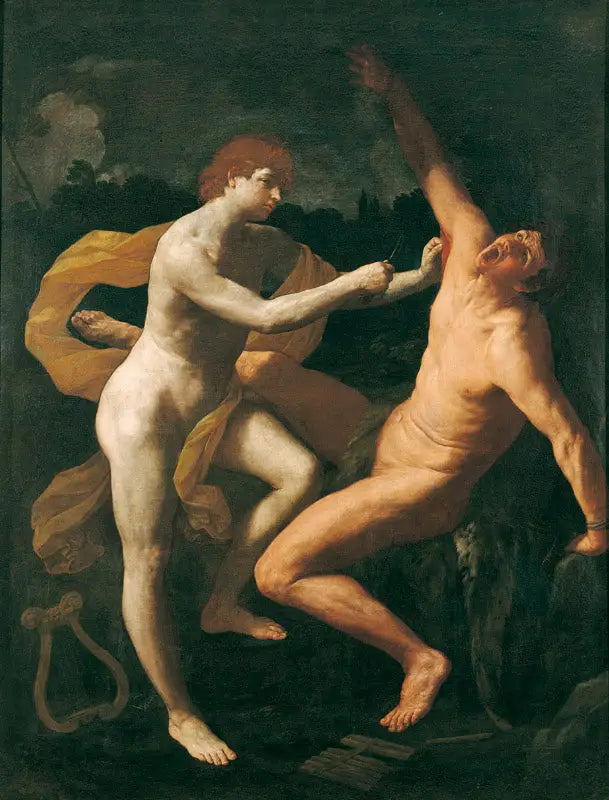 Apollon repäisee Marsyasin - Guido Reni