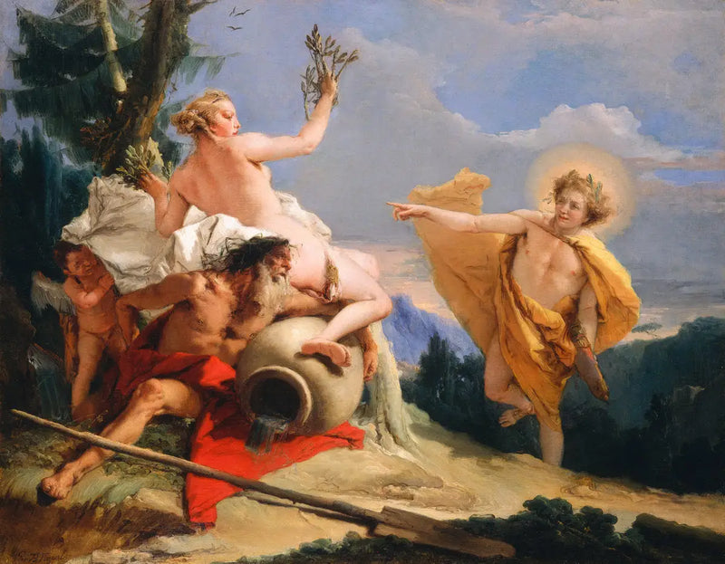 Apollon ja Dafné seuraamassa - Giovanni Battista Tiepolo