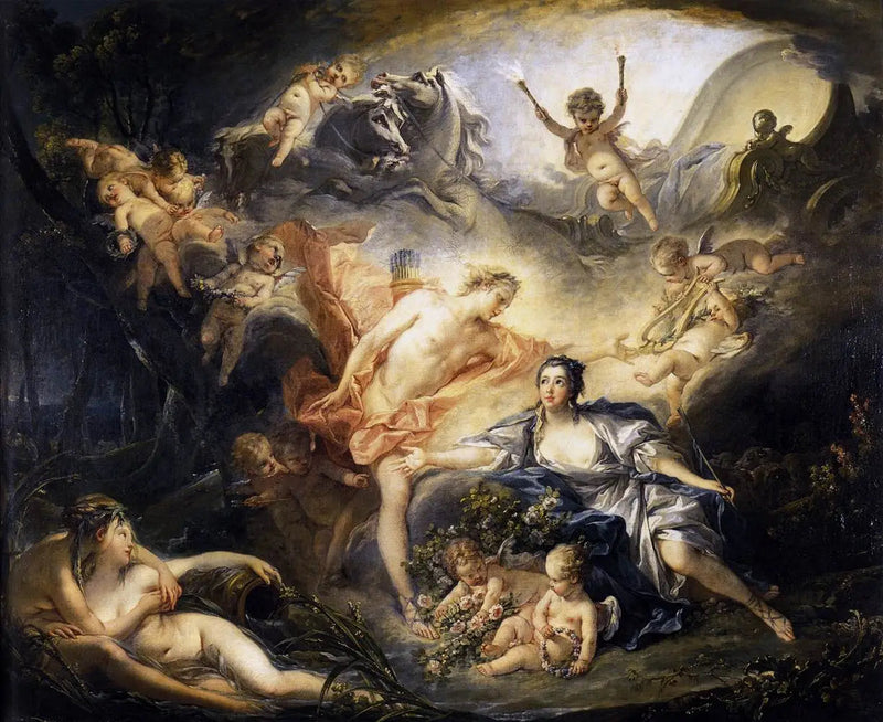 Apollon paljastamassa jumaluuttaan paimenelle Issé - François Boucher