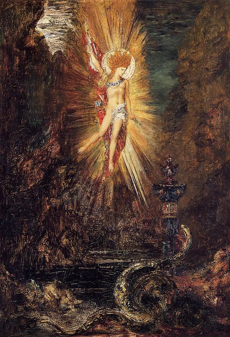 Apollon Pythonin käärmettä vastaan - Gustave Moreau