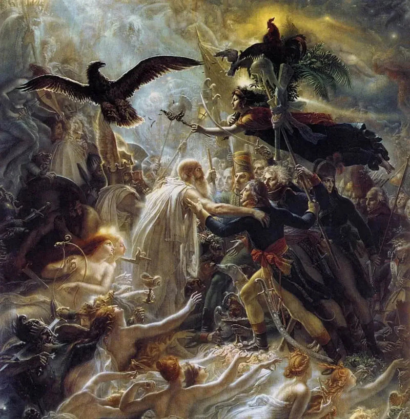 Ranskan sankarien ylistys, jotka kuolivat isänmaan puolesta vapaussodassa - Anne-Louis Girodet