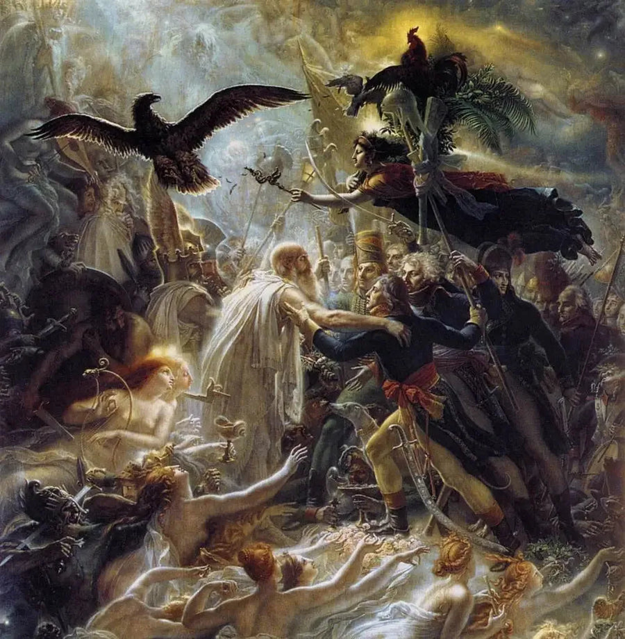 Ranskan sankarien ylistys, jotka kuolivat isänmaan puolesta vapaussodassa - Anne-Louis Girodet