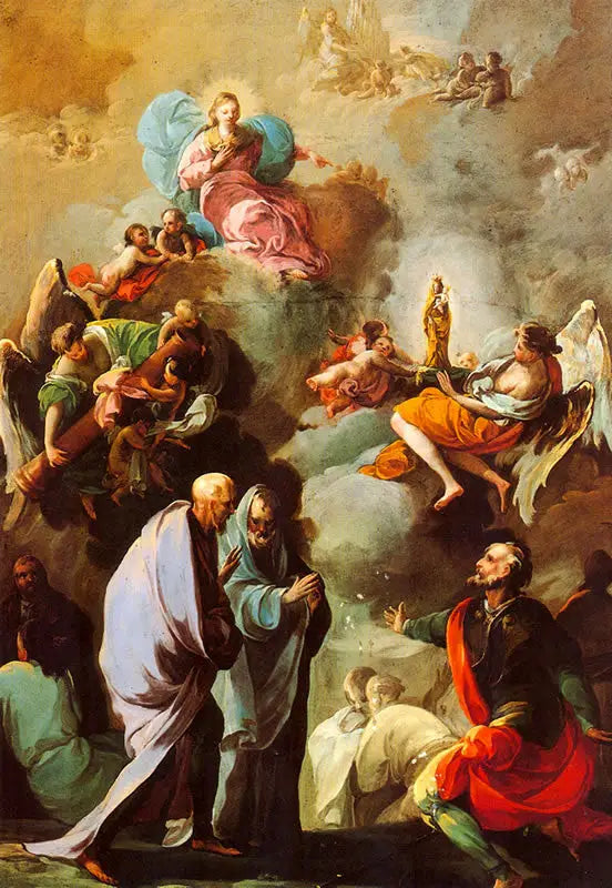 Neitsyt Pilarin ilmestyminen pyhä Jaakobille ja hänen oppilailleen Saragossassa - Francisco de Goya