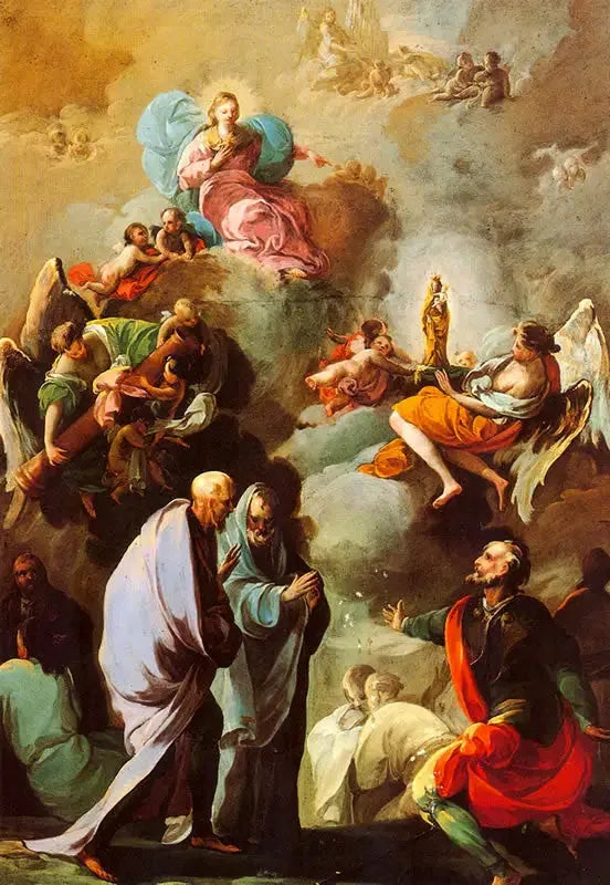 Neitsyt Pilarin ilmestyminen pyhä Jaakobille ja hänen oppilailleen Saragossassa - Francisco de Goya