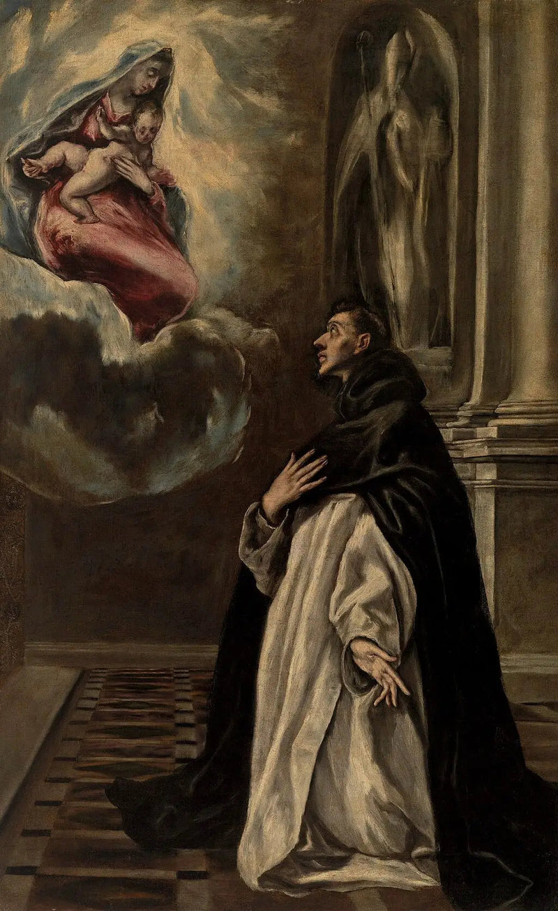 Neitsyt Marian ja Vauvan ilmestyminen Pyhälle Hyacinthukselle - El Greco