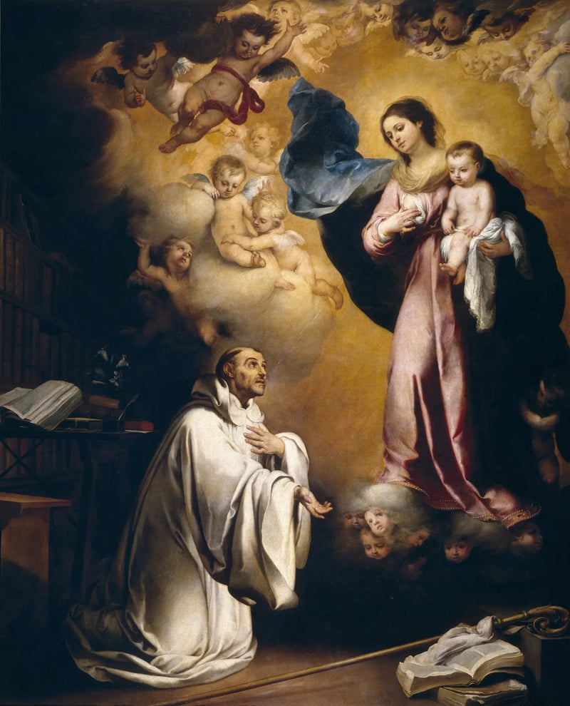 Neitsyt Marian ilmestyminen Pyhälle Bernardille - Bartolomé Esteban Murillo