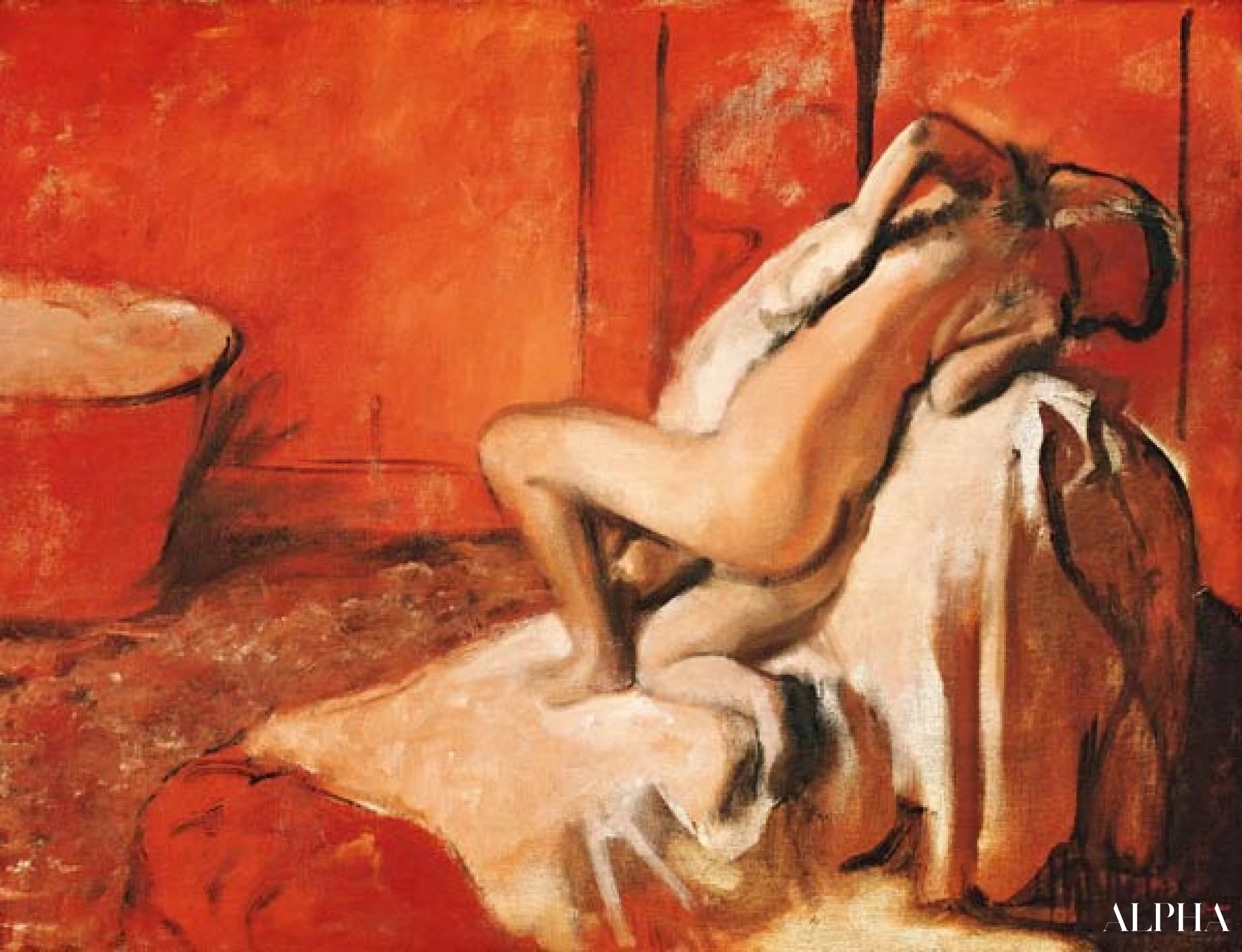 Kylvyn jälkeen - Edgar Degas - Korkealaatuiset taulujen ja maalauksien reproduktiot