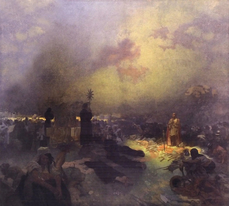 Vitkovin kukkulan taistelun jälkeen - Alphonse Mucha