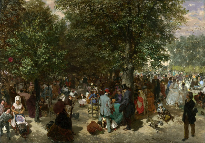 Iltapäivä Tuileriesin puutarhassa - Adolph von Menzel
