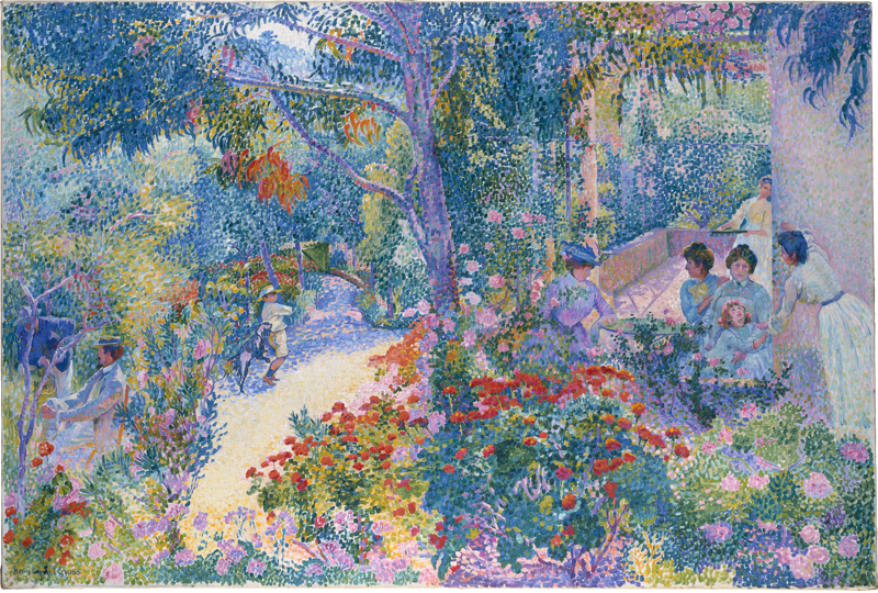 Päivällinen puutarhassa - Henri-Edmond Cross