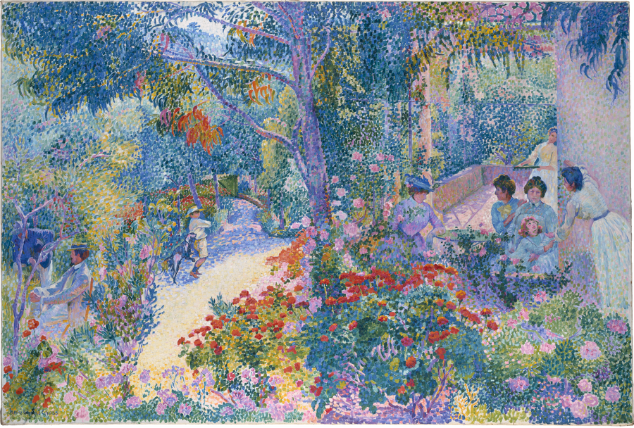Päivällinen puutarhassa - Henri-Edmond Cross