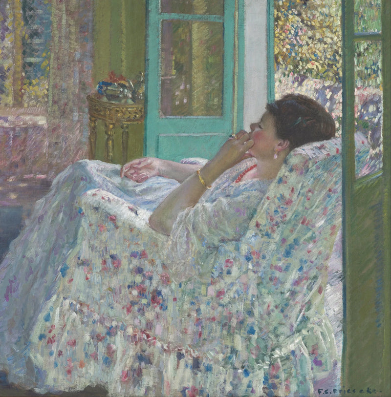 Iltapäivä - Keltainen sali - Frederick Carl Frieseke