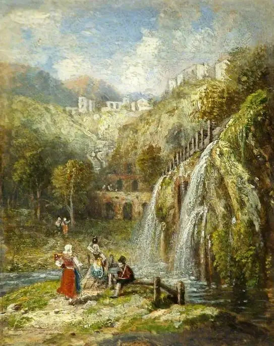 Akvedukti ja vesiputous Rooman lähellä - J. M. W. Turner
