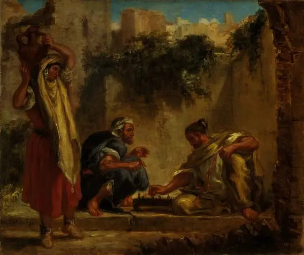 Shakkia pelaavat arabialaiset - Eugène Delacroix