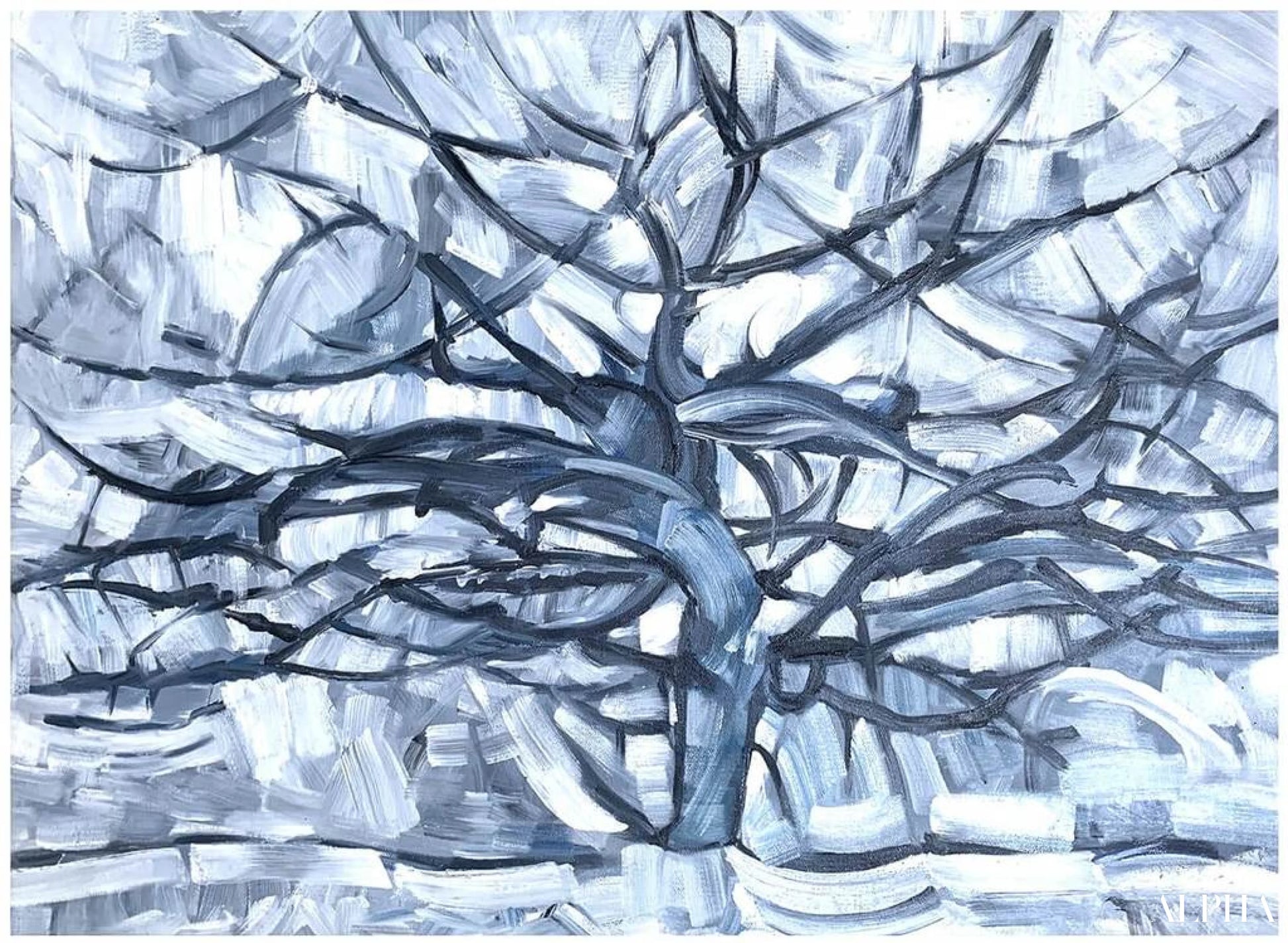Arbre argenté - Mondrian - Reproductions de tableaux et peintures haut de gamme