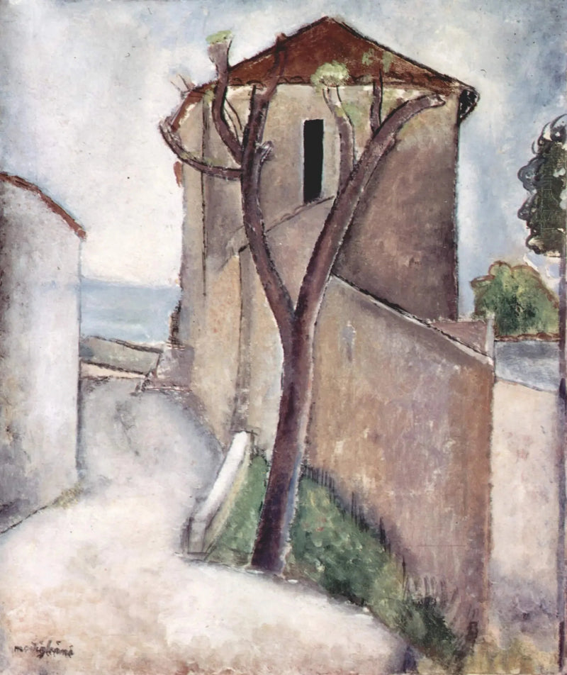 Puu ja talo - Amedeo Modigliani