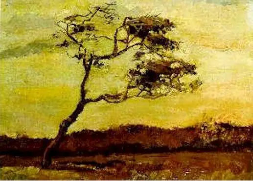 Tuuliin taivutettu puu - Vincent van Gogh