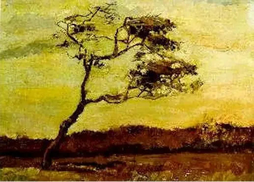 Tuuliin taivutettu puu - Vincent van Gogh
