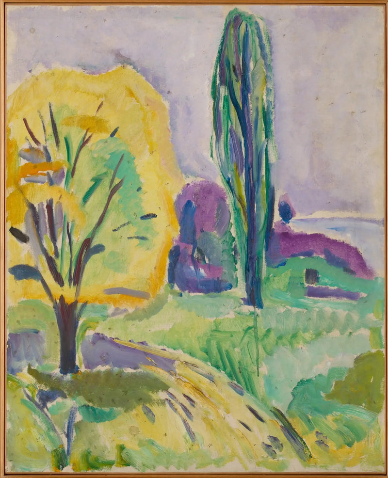 Keltainen ja vihreä puu - Edvard Munch