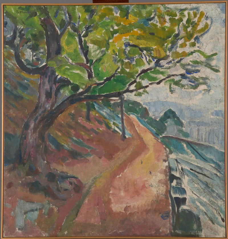 Vihreä puu tien vieressä - Edvard Munch