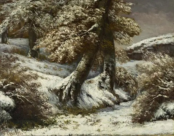 Puut lumessa - Gustave Courbet