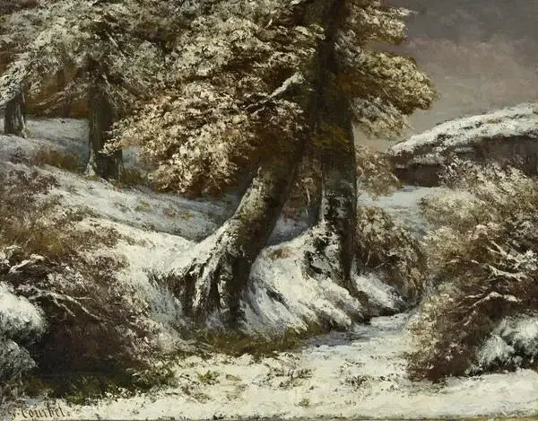 Puut lumessa - Gustave Courbet