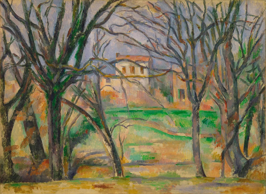 Puita ja taloja paikassa nimeltä La Durane - Paul Cézanne