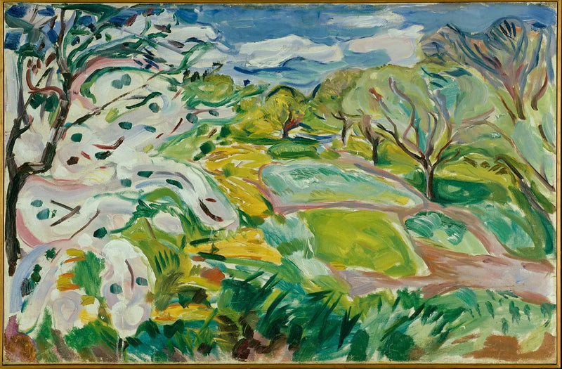 Kukassa hedelmäpuut tuulessa - Edvard Munch