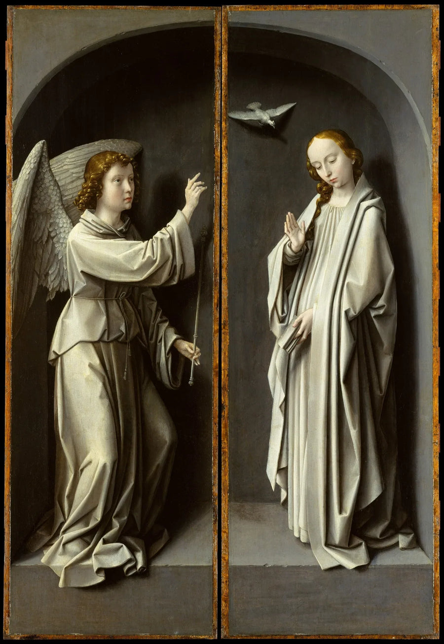 Archange Gabriel; La Vierge Annonciatrice - Gérard David image 1 reproduction artisanale de tableau